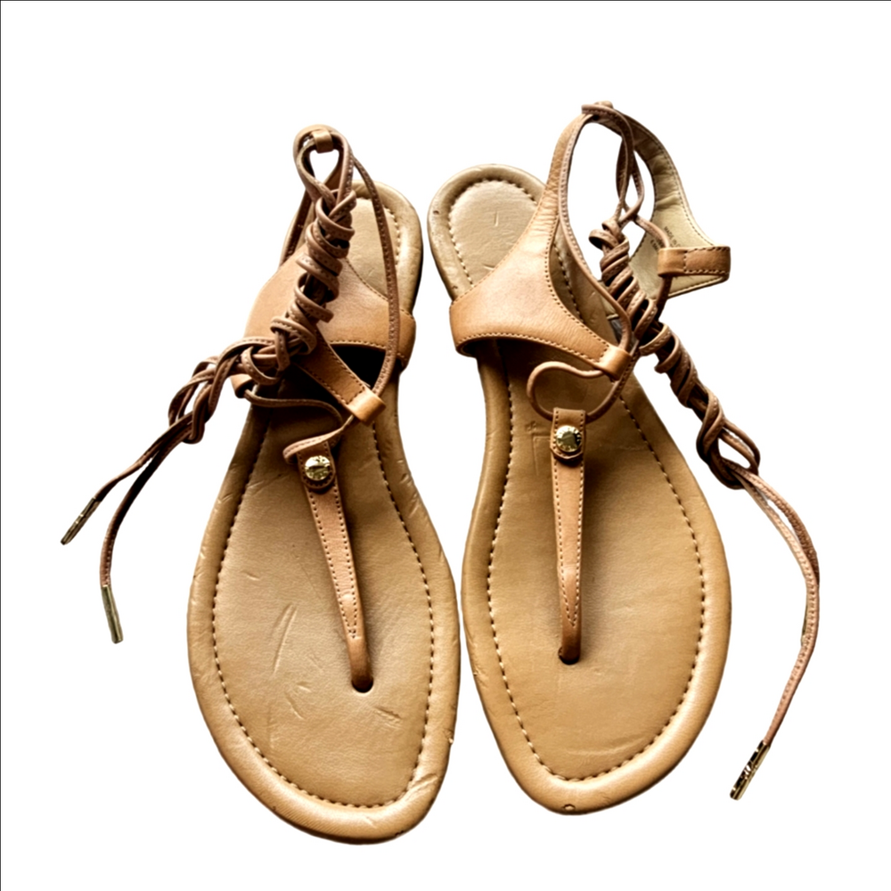 Michael Kors Collection Cream Leather Gladiator Sandal